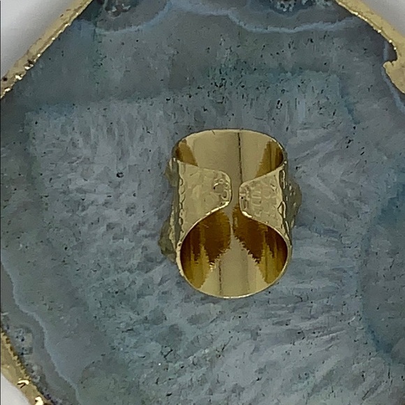 NATURAL DRUZY & AGATE SLICE  ADJUSTABLE RING - Picture 7 of 8